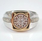Men's 2.00 Ct Round Cut Moissanite Wedding Pinky Ring 14K Two-Tone Gold Plated