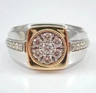 Men's 2.00 Ct Round Cut Moissanite Wedding Pinky Ring 14K Two-Tone Gold Plated