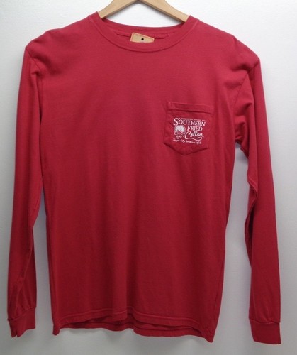 SOUTHERN FRIED COTTON Size XXL 2XL Chili Red Long Sleeve T-Shirt New Mens Shirt - Picture 2 of 12