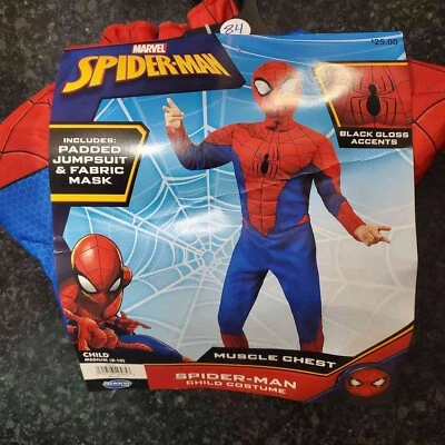 Spider-Man Jumpsuit- Halloween Costume- Size: Child (8-10)- New - Image 1 of 3
