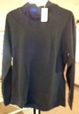 Cutter & Buck Ladies LONG SLEEVE HOODIE SWEATSHIRT COTTON NAVY SIZE XL