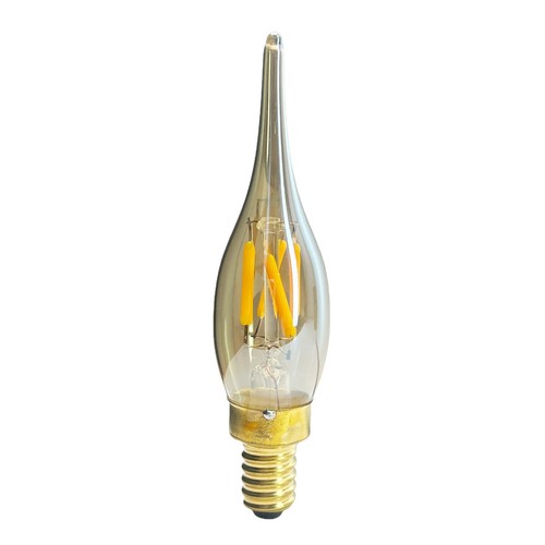 C22 Led Filament Bulb 2w Flame-tip Vintage Lampada Ac110v Ac220v 360/beam 2200k - Picture 3 of 13