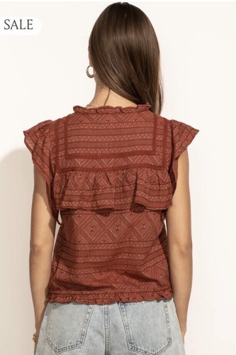 BRAND NEW ! Super cute rust top - Picture 2 of 2