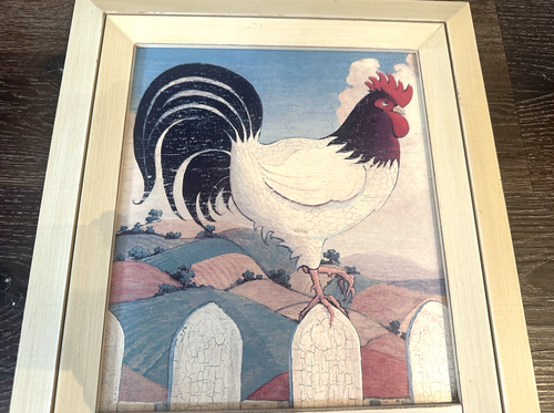 Hanging Framed Chalk Board Country Rooster Design 13" x 27" - Picture 2 of 15