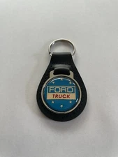 Ford Trucks Keychain Black Leather Ford key chain Blue