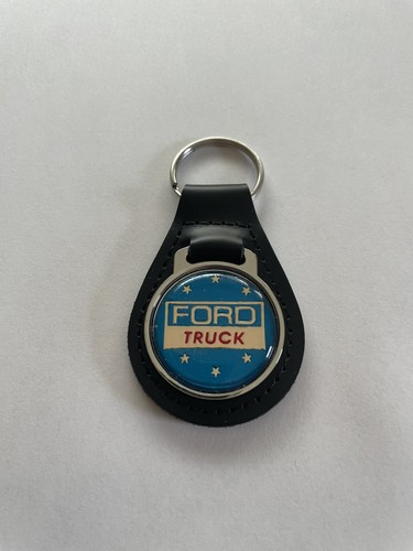 Ford Trucks Keychain Black Leather Ford key chain Blue