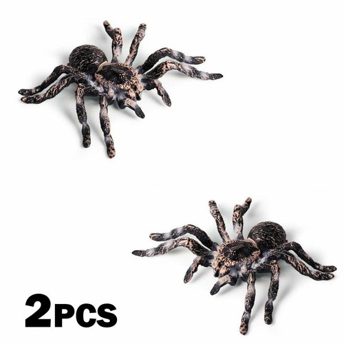 2Pc Realistic Plastic Spider Fake Insect Tricky Prank Joke Halloween Props Decor - Picture 2 of 7
