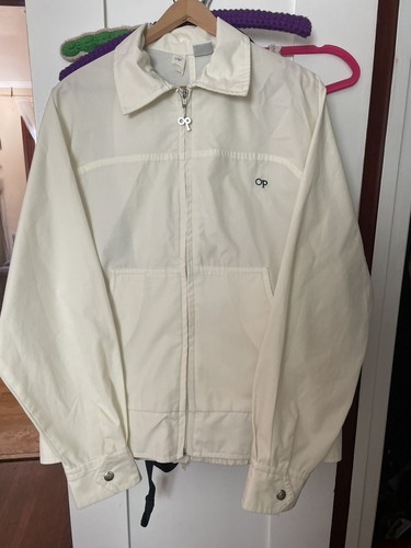 Vintage 80er L / Ocean Pacific Jacke weiß Nylon Weather Wear Bootfahren Windbreaker OVP