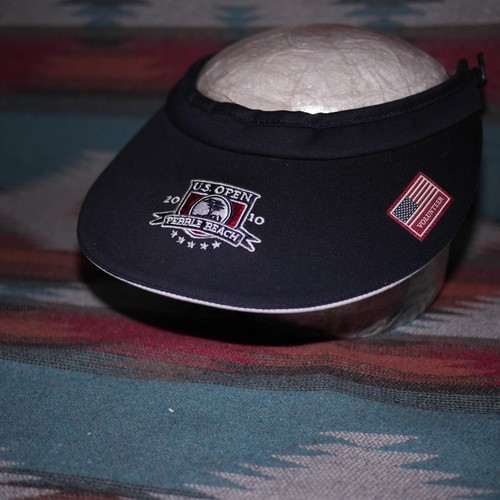 US Open Vtg Pebble Beach Womens Navy Visor 2010 Y2K Golf Active Workout - Picture 18 of 19
