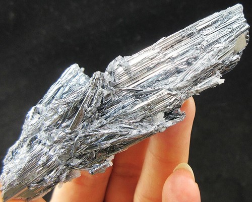 60g super bright THICK Stibnite crystal mineral specimen,Wuning,Jiangxi,China! - Picture 5 of 11