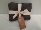 West Elm Quilted Ruffled & Ruched Standard Pillow Sham Slate Gray New w/ Tag