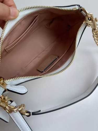 NEU Coach Teri modische Schultertasche aus beschichtetem Leder Canvas gletscherweiß CA48 - Bild 7 von 8