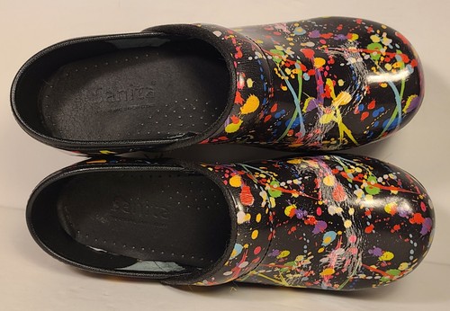 SANITA PROFESSIONAL Clogs Splatter Paint Design Size Euro 37 - Picture 9 of 12
