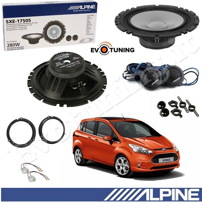 Kit 4 Lautsprecher Alpine Vorne 6,5'' 165mm Woofer+Tweeter für Ford B-Max