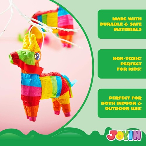 Cinco De Mayo 8 pcs Mini Donkey Pinatas 5.7"x7.5" Rainbow Color for Fun Fiesta T - Picture 4 of 8