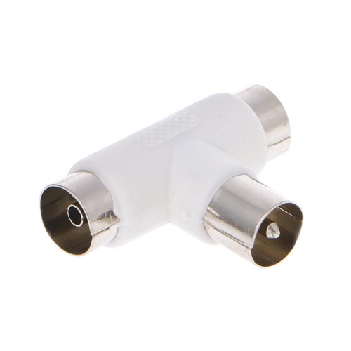 Cable coaxial aéreo divisor en T de 2 vías macho a 2 conectores hembra adaptados - Imagen 4 de 8