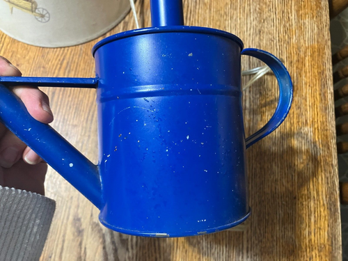 MARJOLEIN BASTIN NATURES SKETCHBOOK BLUE WATERING CAN LAMP AND SHADE GARDENING - Picture 2 of 17