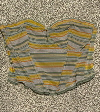 Out From Under Urban Outfitters Womens Corset Small Striped Lettuce Hem Boho