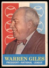 1959 TOPPS WARREN GILES NL PRESIDENT #200  VG X1803