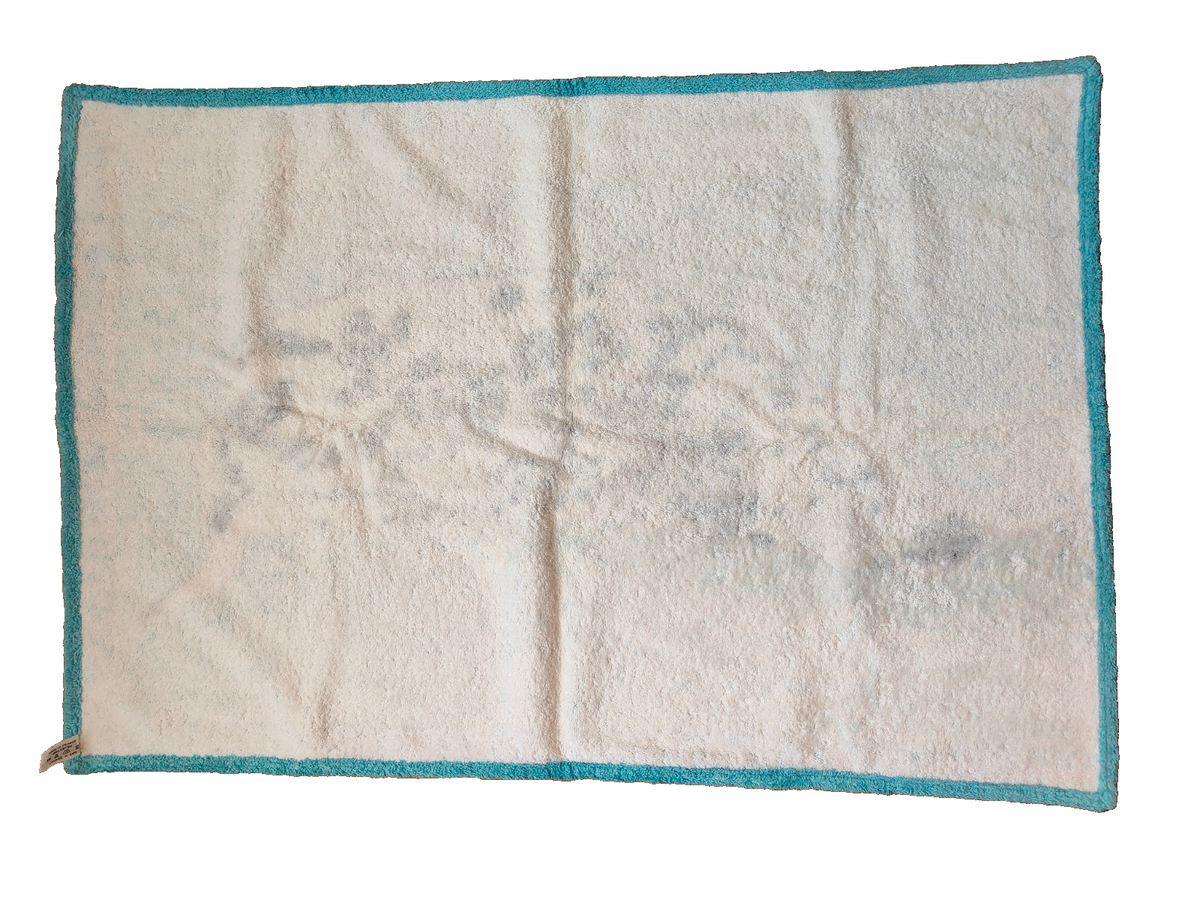 HERMES Paris Small Bath Towel Bath Mat Cotton 100% Dalmatian Blue