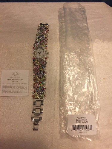NWT AUTHENTIC LENOX "BUTTERFLY & FLOWER WATCH"  $500 New  - Picture 1 of 6