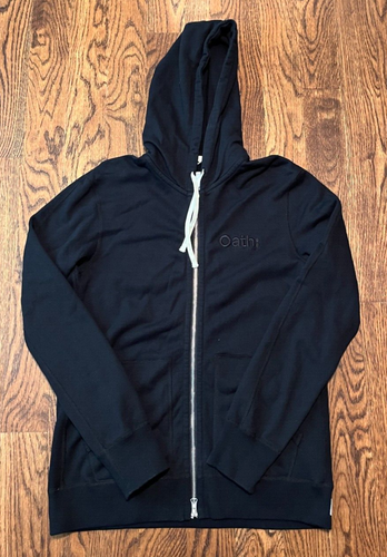 Sudadera con Capucha Reigning Champ Mediana Peso Medio Terry Negra Cremallera Completa