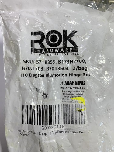 Juego de 4 8 bisagras de gabinete Blum 110 grados Blumotion clip superpuesto completo superior sin marco - Imagen 4 de 5