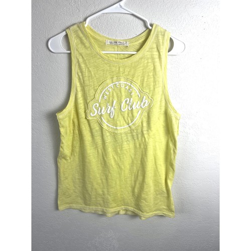 Free People "We The Free" Yellow Sleeveless Tshirt Top Sz Medium Athletic Beach - Bild 4 von 11