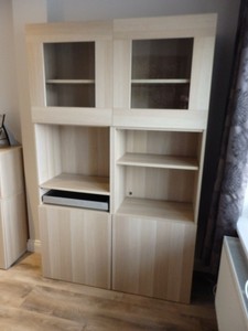 Ikea Besta Display Cabinet with Computer Workstation | eBay