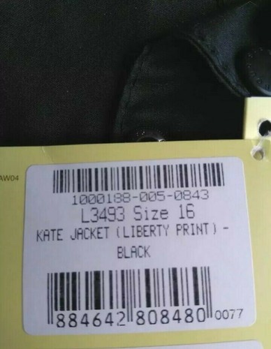 Barbour Damen-Wachsjacke "Kate Utility" Liberty-Druck, schwarz Größe 16, neu mit Etikett. - Bild 9 von 11