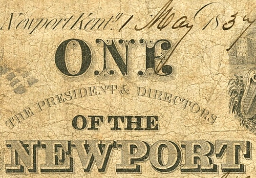 KY $1 NEWPORT Kentucky The Newport Lyceum May 1st, 1837 - Picture 3 of 4