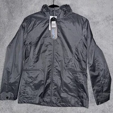 Mack Russo Jacket Mens XL Gray Full Zip Long Sleeve Hooded Outdoor Windbreaker