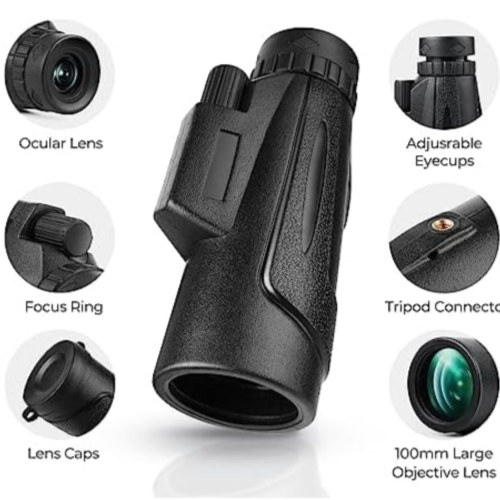 Monocular Telescope12x50 Hd Monocular With Smartphone Adapter - Foto 2 di 7