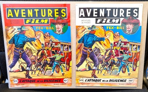 Planche original de couverture  Aventures Film TEX BILL Melliès R. série Artima - Picture 1 of 3