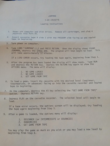 Jumpman (Commodore 64, 1983) Epyx 587C Complete Cassette Tape + Manual UNTESTED - Picture 6 of 15