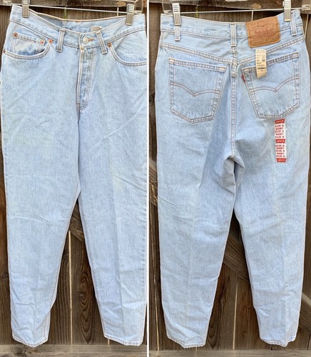 Vintage Levis Button Fly 501 Jeans High Waist Tapered Leg 9 S 28 Waist 80s 90s - Picture 6 of 12