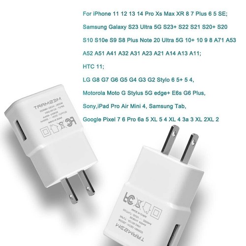 MESMART USB Caricabatteria da Parete Adattatore di Alimentazione Spina Ricarica Mattone per LG Android - Foto 5 di 10
