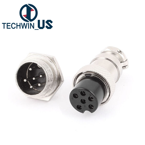 1Pair Aviation Plug 6-Pin 16mm GX16-6 Male Female Panel Metal Connector AC 1200V