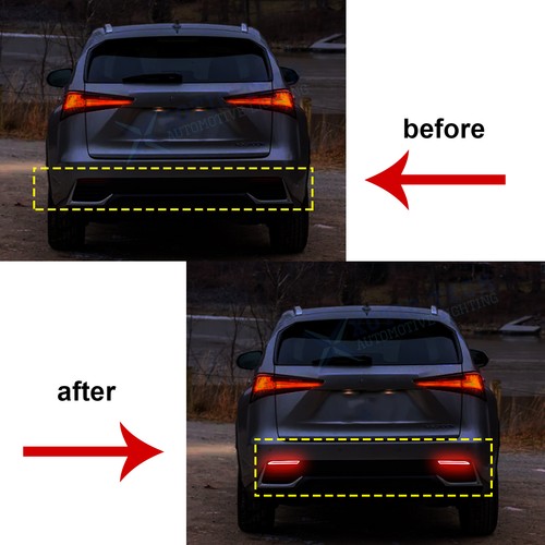 For Toyota RAV4 LED Bumper Reflector Brake Tail Flowing Signal Smoke Len Light - Bild 3 von 16