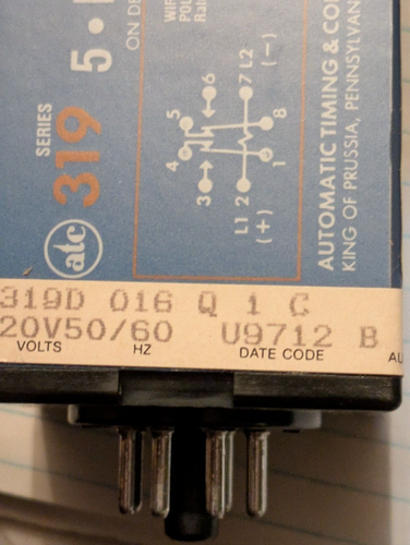 ATC SERIES 319 SOLID-STATE TIME DELAY RELAY 0319D-016-Q-1-C No Box - Picture 4 of 6