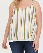 EUC Torrid 2X Sophie Stripe Chiffon Double Layer Swing Cami