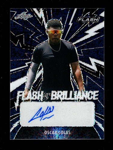 2021 LEAF FLASH OF BRILLIANCE BLUE OSCAR COLAS AUTO 20/99 CHICAGO WHITE SOX - Picture 1 of 1