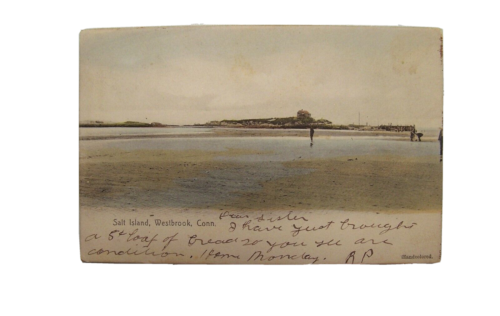 Hand Colored Picture Postcard Salt Island Westbrook Conn. A-6