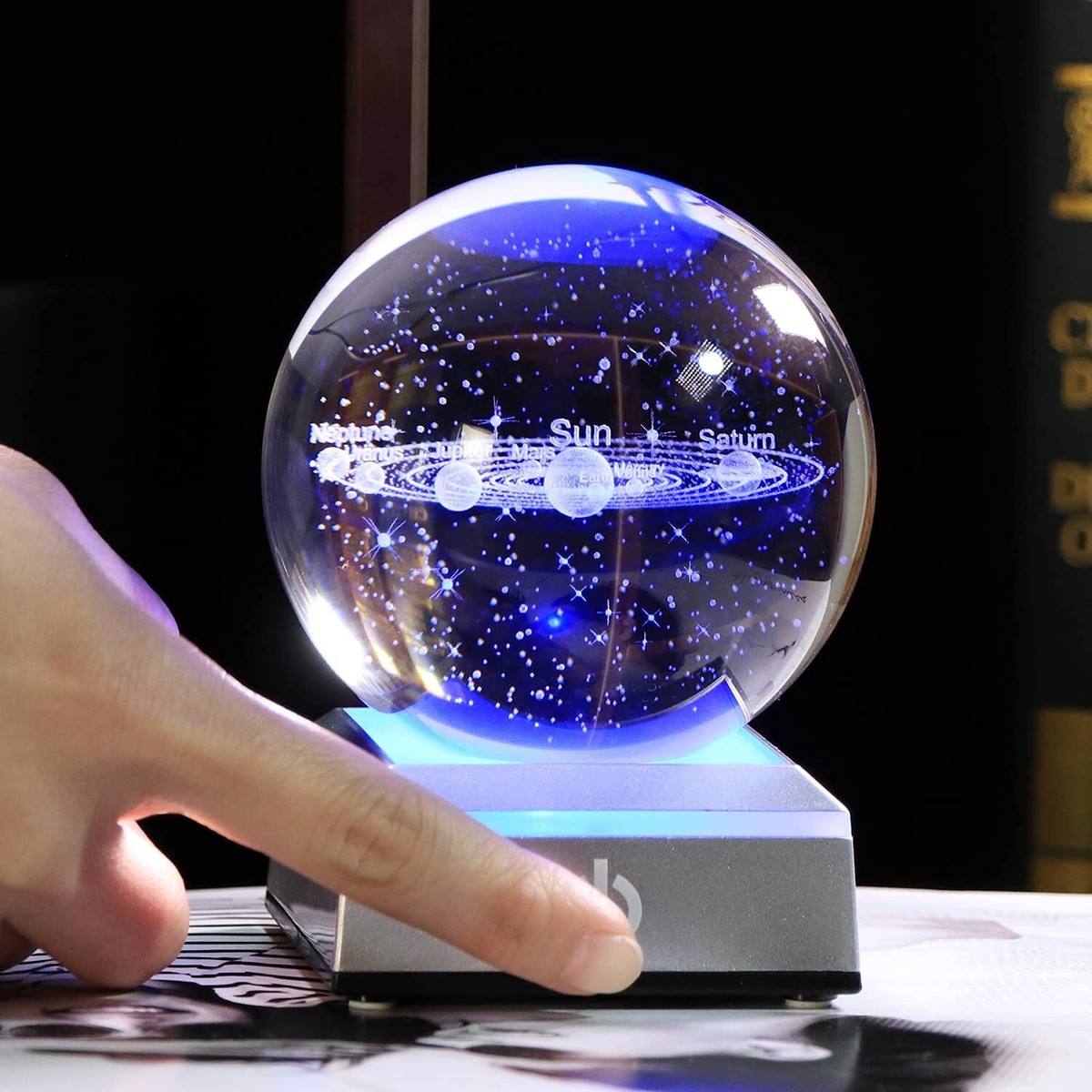 Qianwei 3D Solar System Crystal Ball with LED Colorful