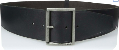 Frye Womens Shaped Leather Belt with Roller Buckle Black  display picture 1