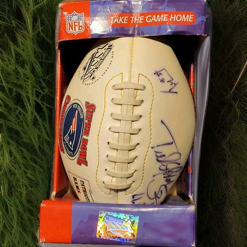 2002 Super Bowl XXXVI Football St Louis Rams 3x New England Patriots Signed Ball - Bild 6 von 8