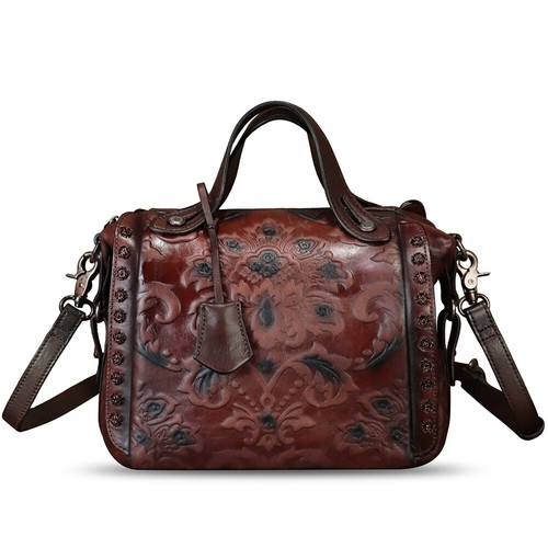 Genuine Leather Purses and Handbags Women Vintage Satchel Crossbody Shoulder Bag - Picture 2 of 14