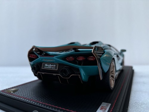 1/18 MR Collection Lamborghini Sian Roadster Blue Uranus Limited With Case - Picture 23 of 24