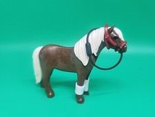 VTG Playmobil Brown Horse White Hair Reins Bridle Western Farm Toy Animal Figure