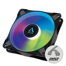 ARCTIC P12 PWM PST ARGB Black 120mm 0dB PC Case Fan Addressable RGB 48.8CFM
